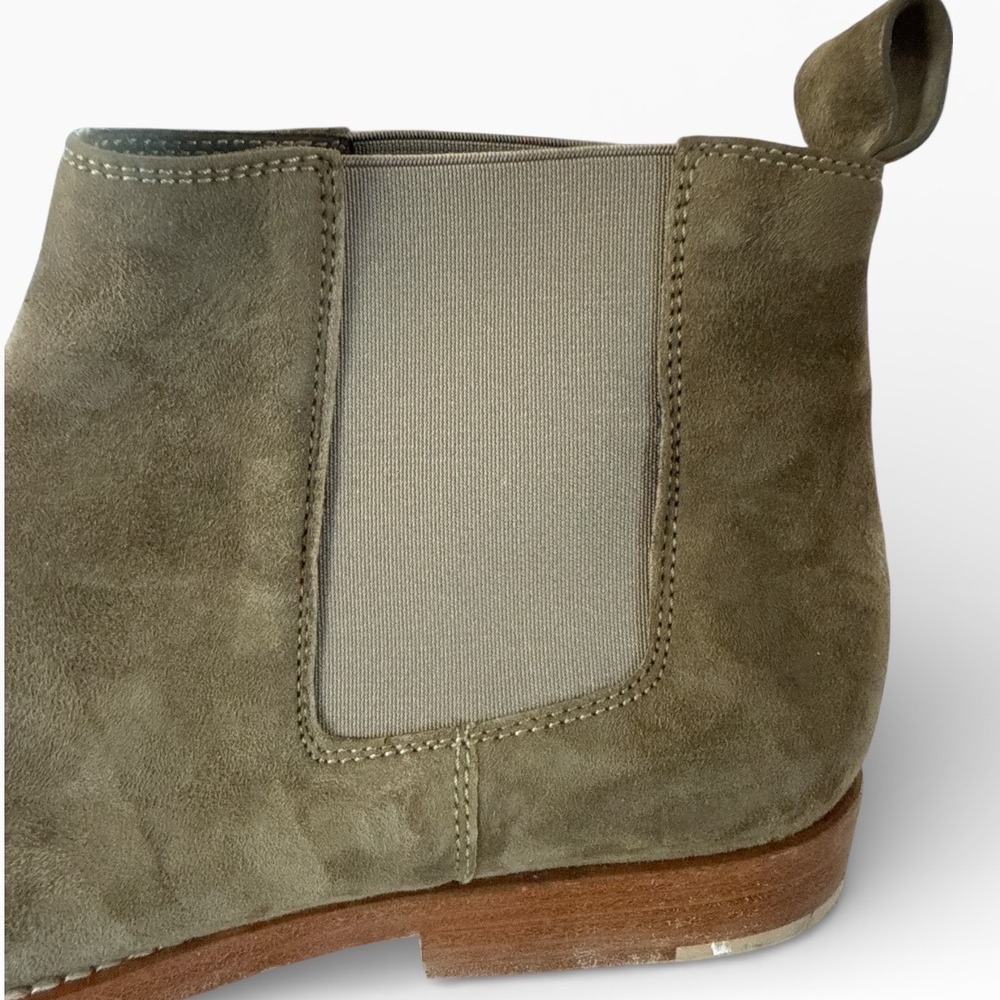 Jenni Kayne Olive Green Suede Ankle Boots Size 37 - Picture 4 of 6